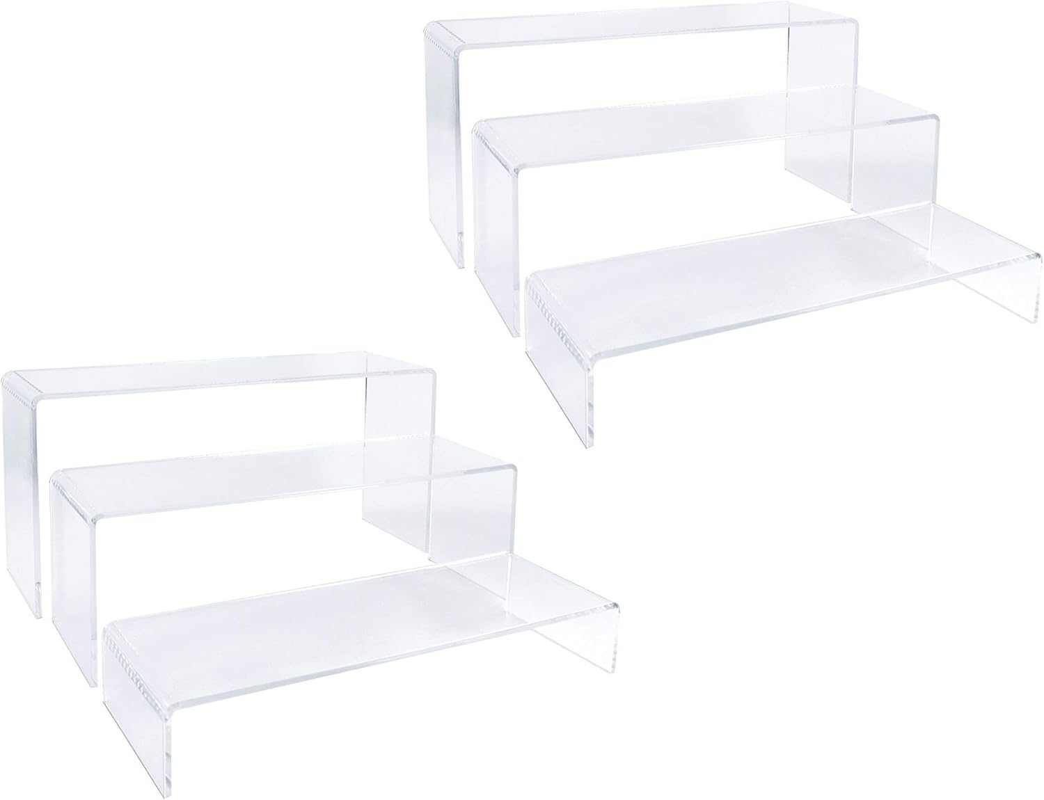 2 Sets Clear Acrylic Display Risers - Cupcake Stand for Dessert Buffet