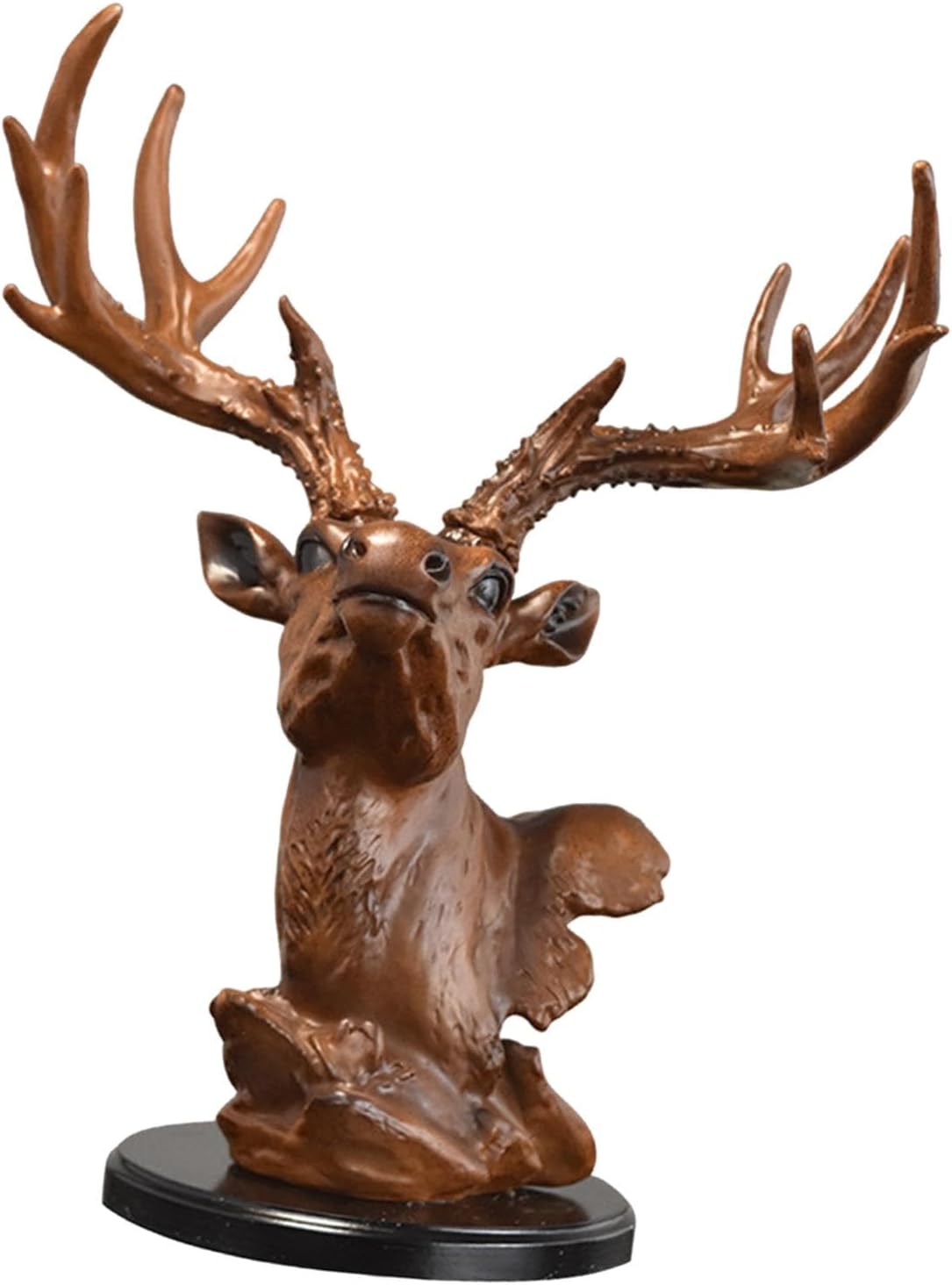 Fenteer Deer Head Figurine Desktop Decor Sculpture