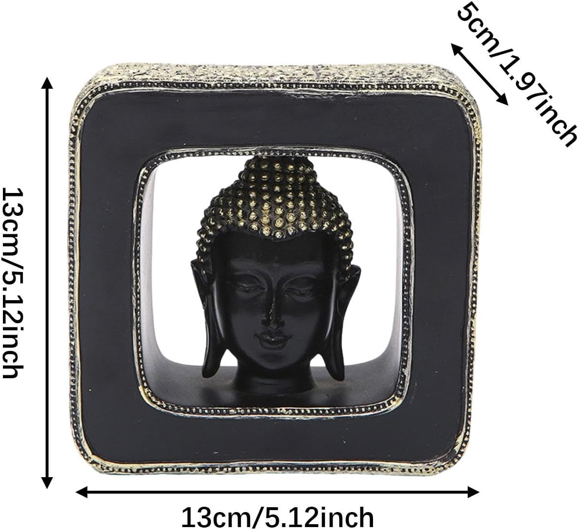 Fenteer Buddha Head Statue Resin Decor Figurine