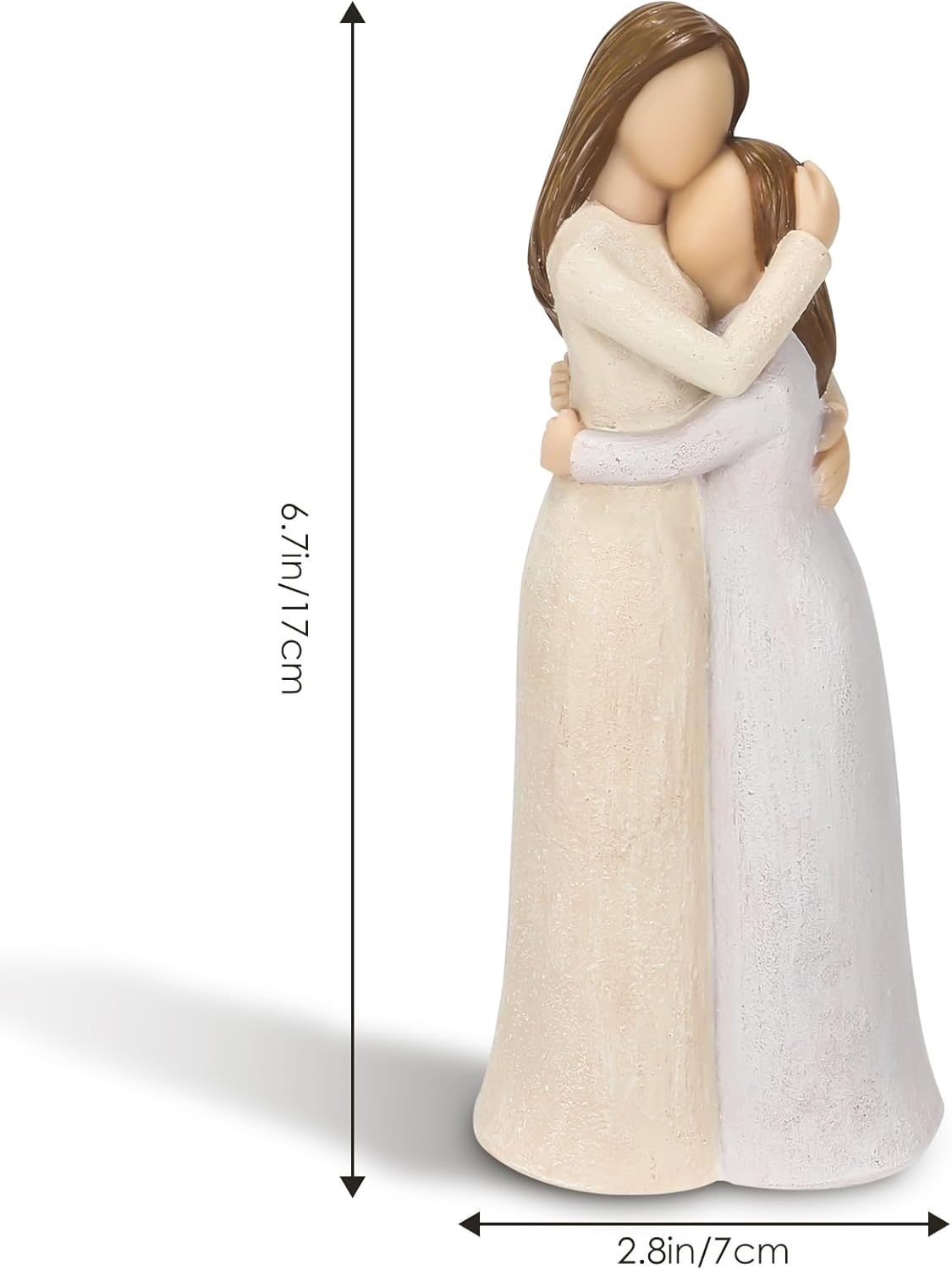 Mother and Daughter Figurines Resin Sculpted Hand Painted Home Decor Statue