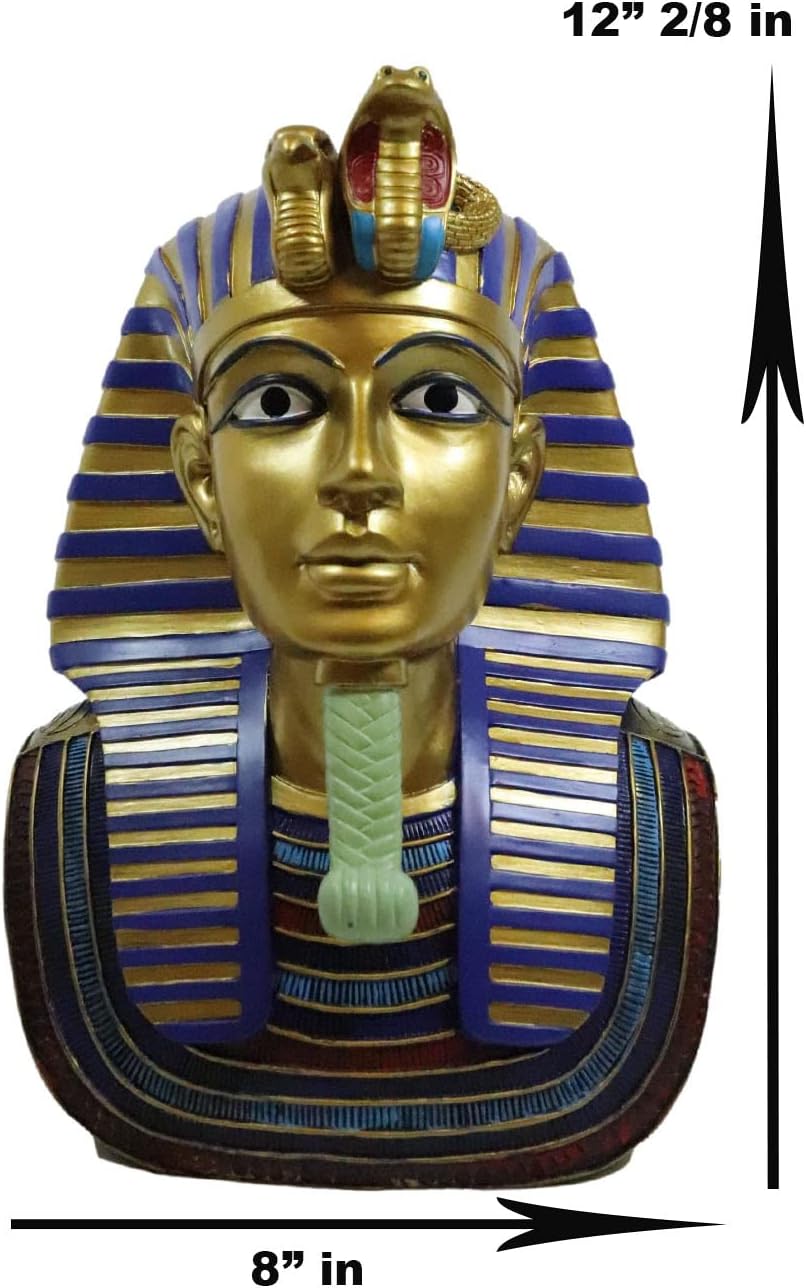 Atlantic Ebros King Tut Pharaoh Bust Figurine 11 Inch