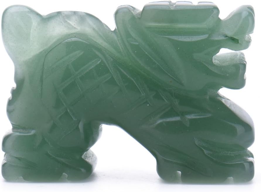 AITELEI 2-Inch Carved Aventurine Dragon Ornament Figurine