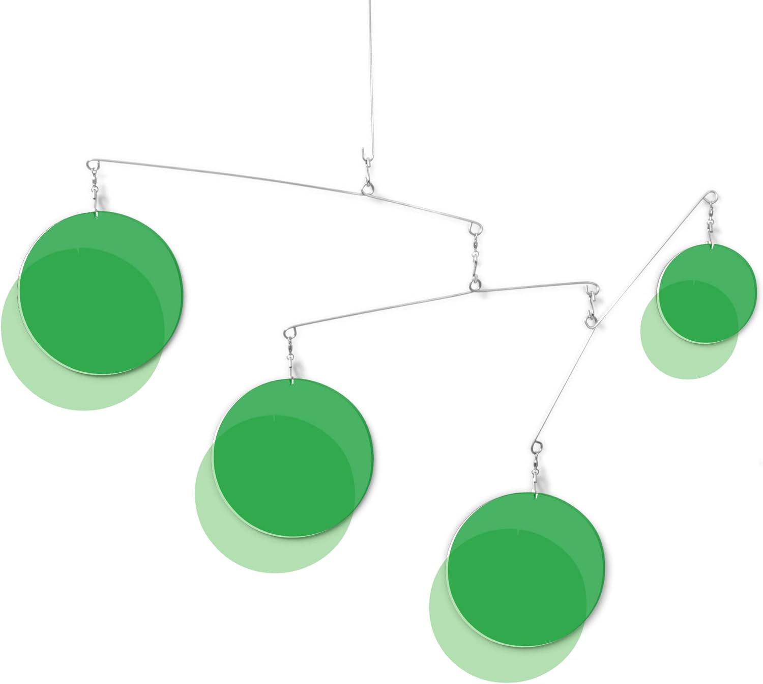The Heavenly Clear Green Mid-Century Modern Hanging Kinetic Art
