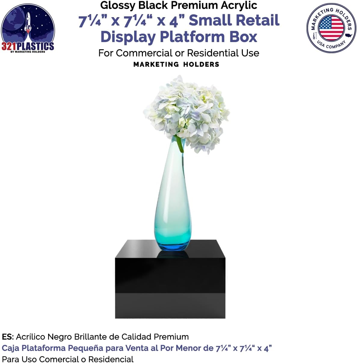 Acrylic Display Box with 5 Sides and One Open Side