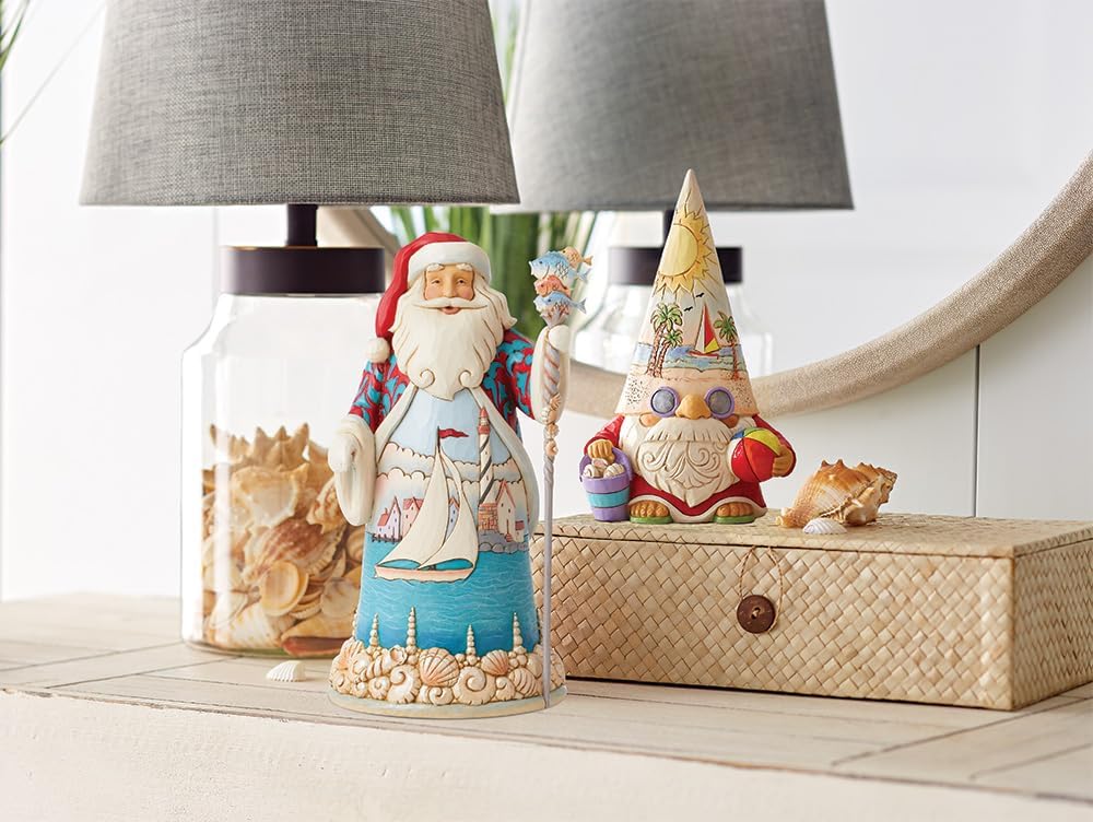 Heartwood Creek Coastal Gnome Figurine with Beachball and Sunset