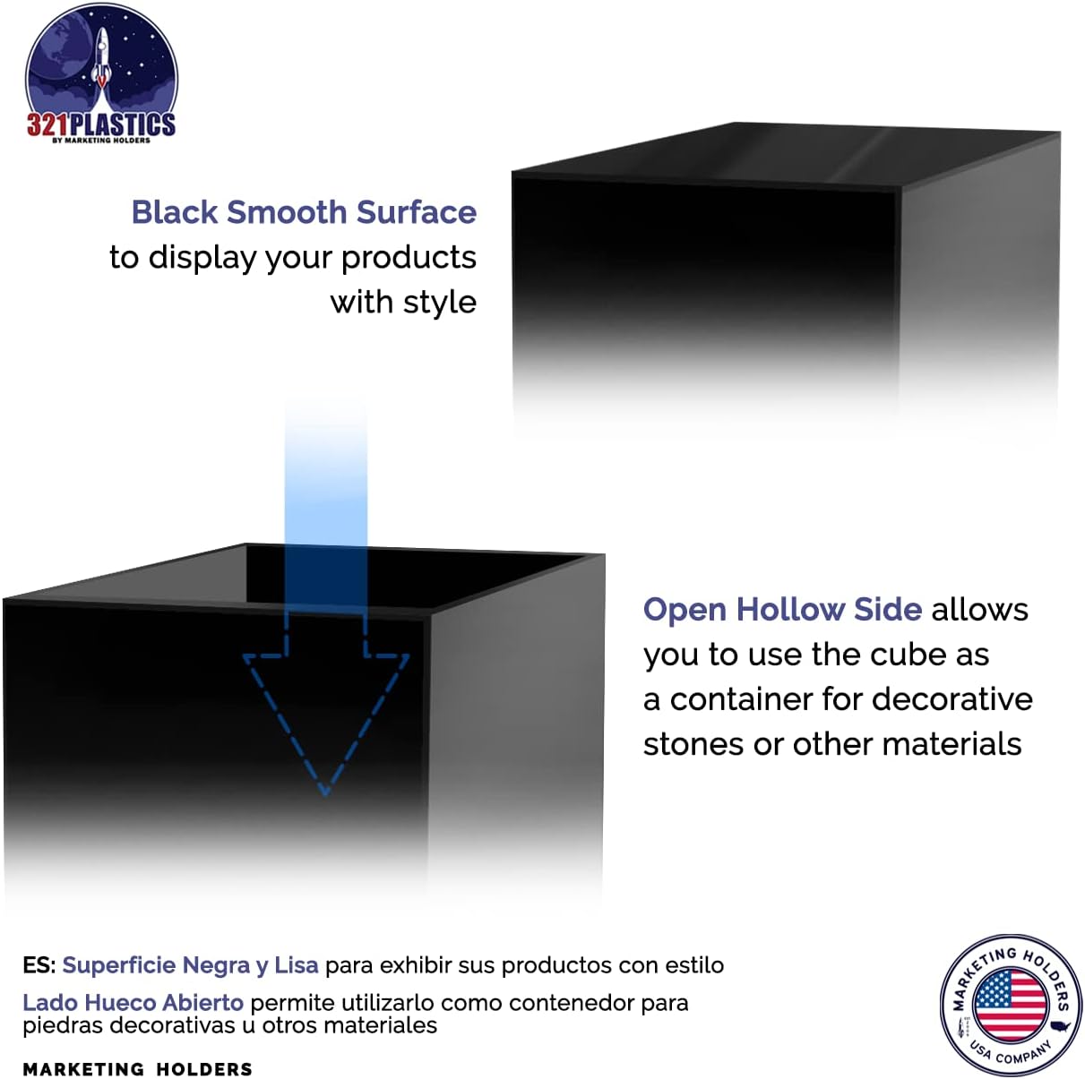 12 Inch Glossy Black Acrylic Display Riser Box