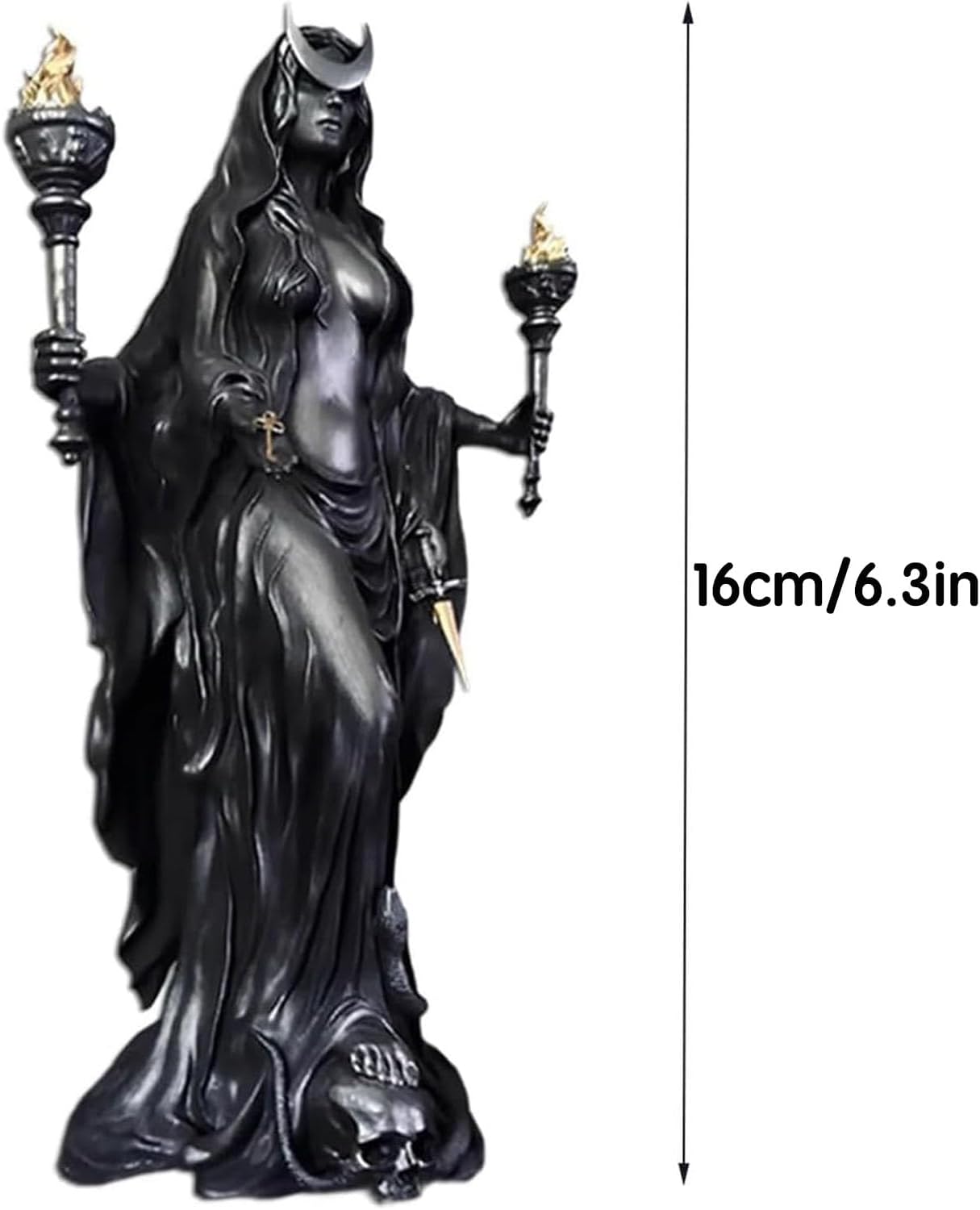 Hekate Statue Cold Cast Resin Witch Goddess Light Bringer