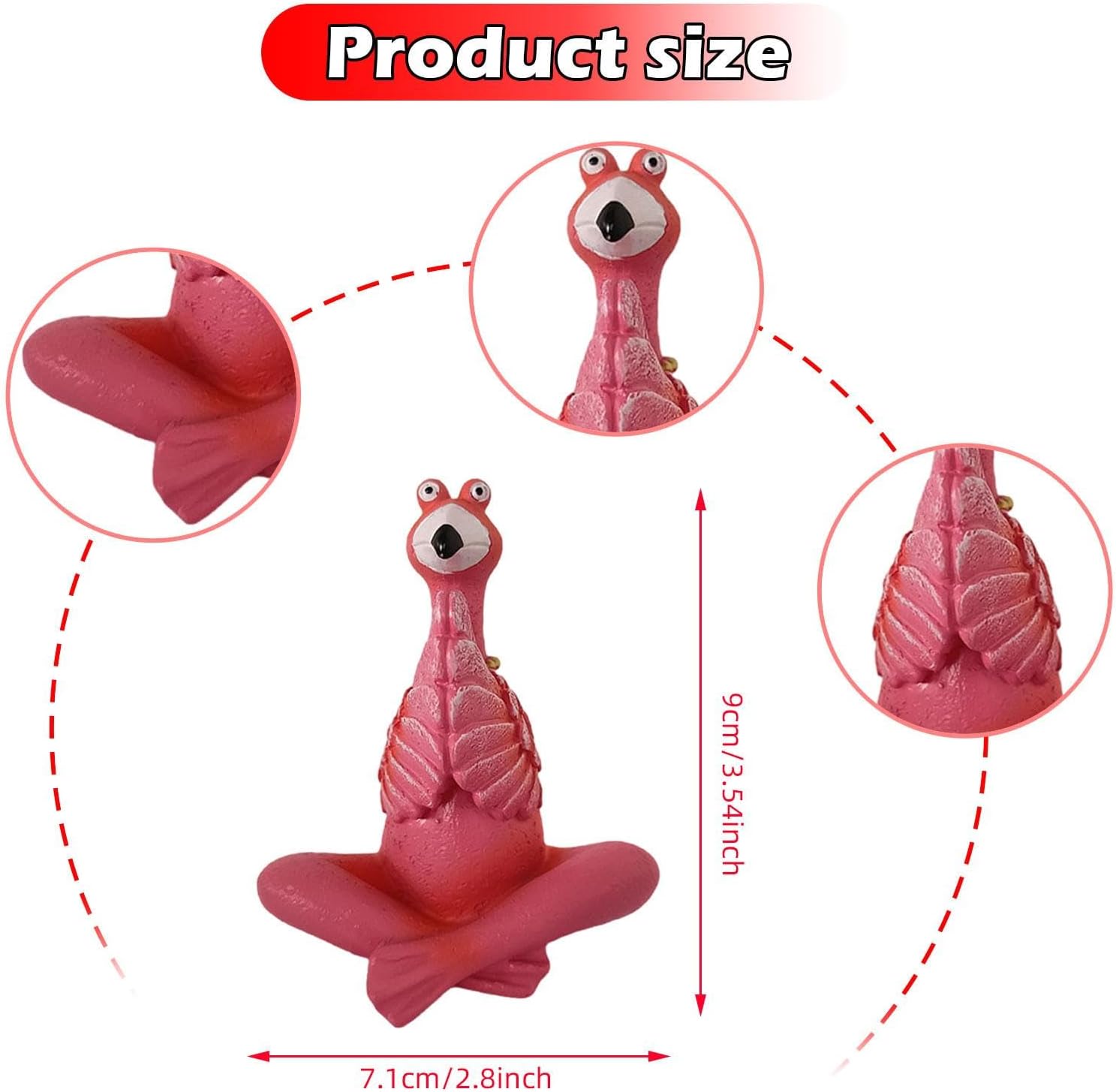 Fenteer Flamingo Figurine Garden Decor Sculpture