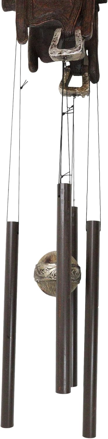 Ebros Gift Farm Country Rustic Horse Saddle Wind Chime