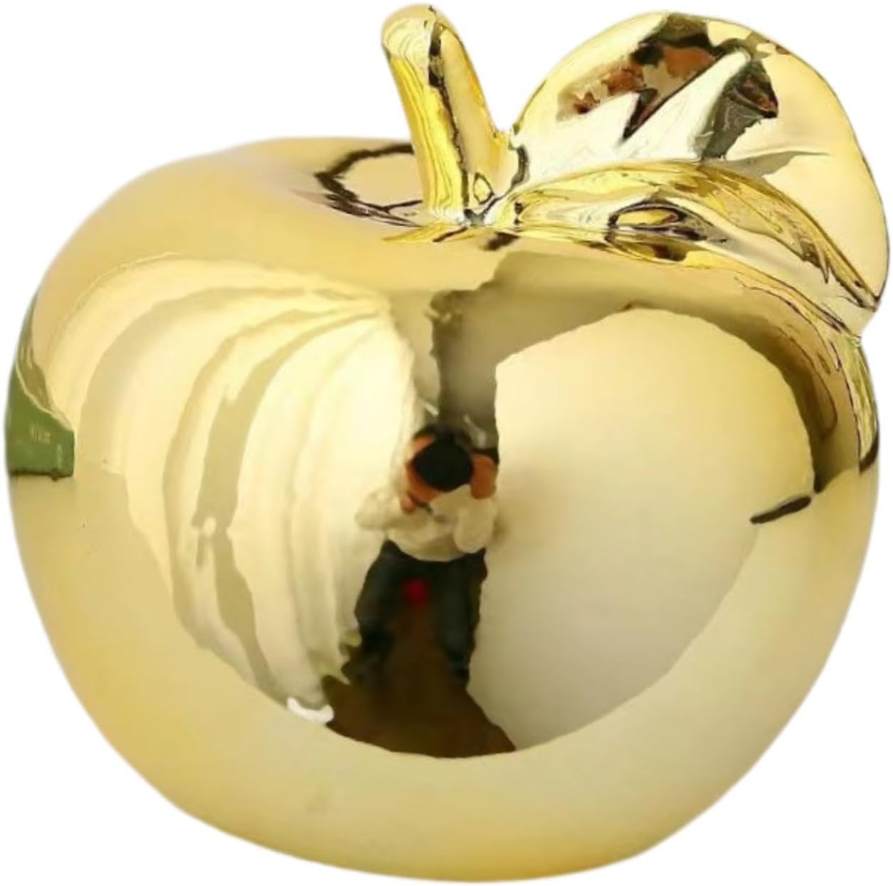 Fenteer Golden Fruit Sculpture Desktop Ceramic Statue