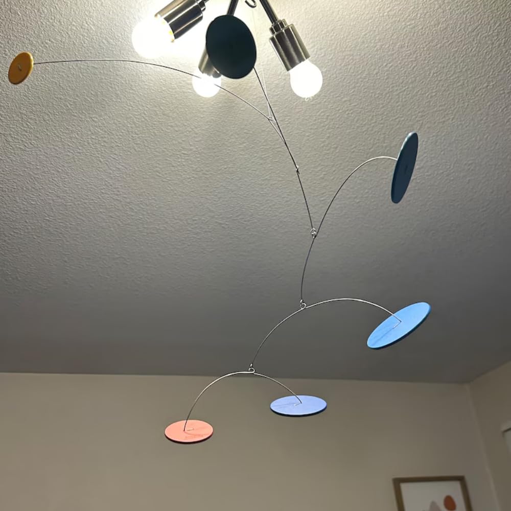 Vintage Kinetic Sculpture Hanging Mobile 25x15 Inches