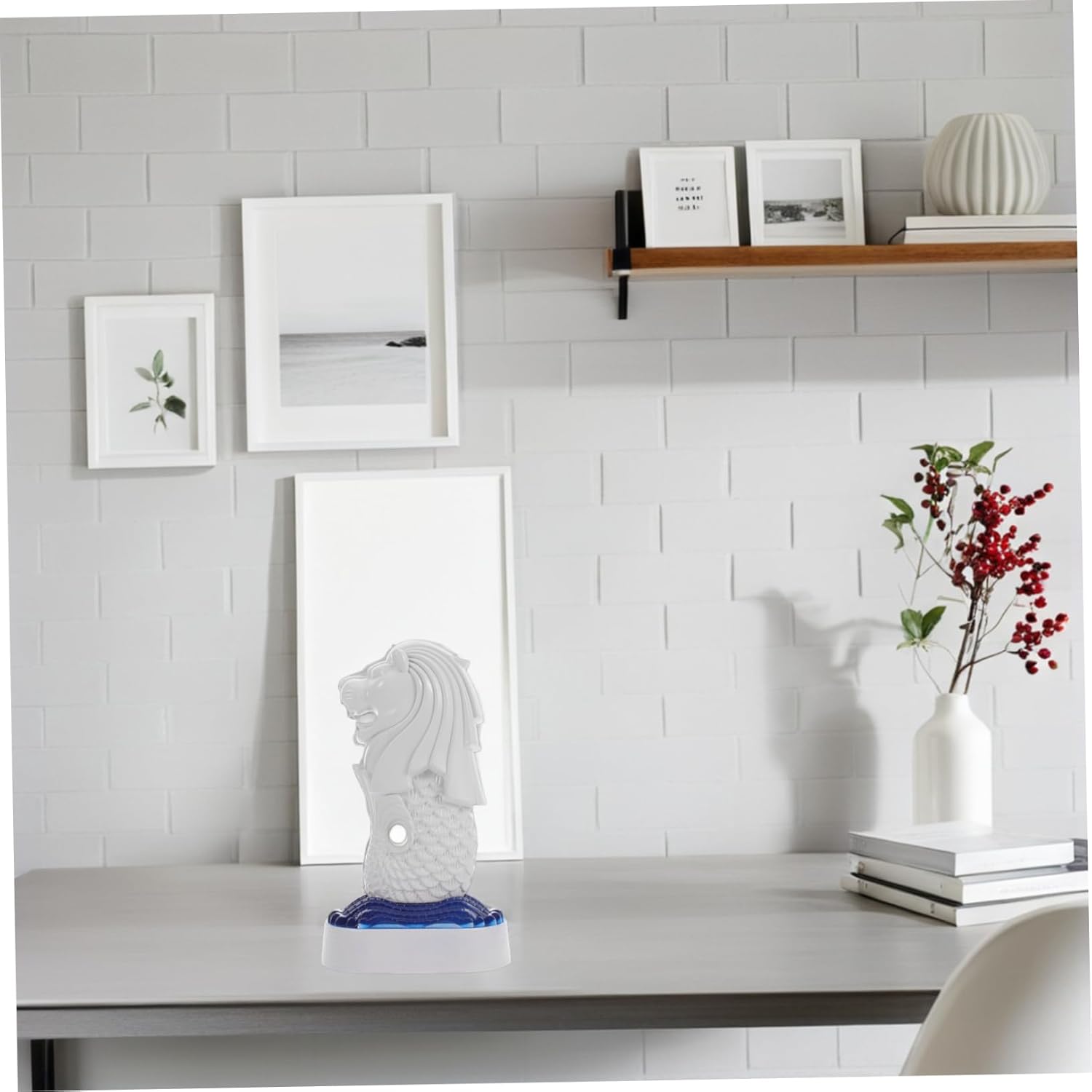 Wakauto Singapore Merlion Figurine Home Office Decor