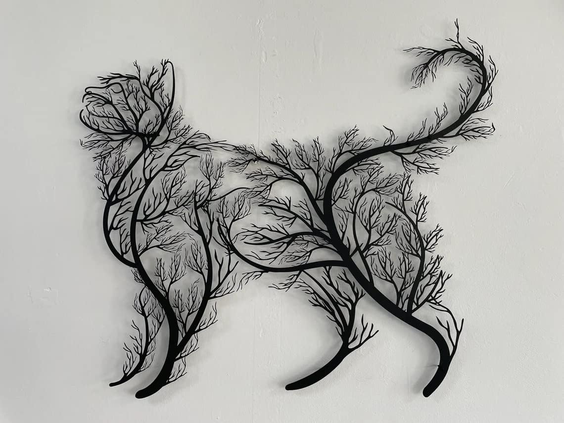 DEKADRON Tree Cat Wall Art Sculpture 39x34cm