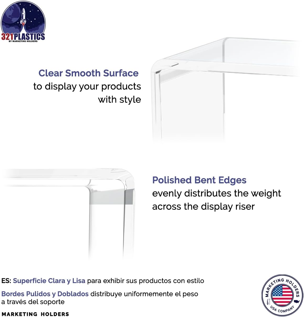 Clear Acrylic Riser Stand 4 Inch Square Platform Pedestal