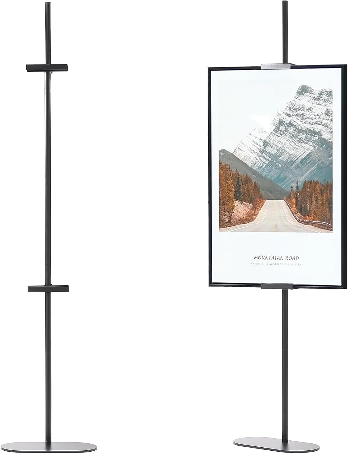 Ironlux Adjustable Easel Stand for Sign Display Black Metal Floor Easel for Art Frames up to 64