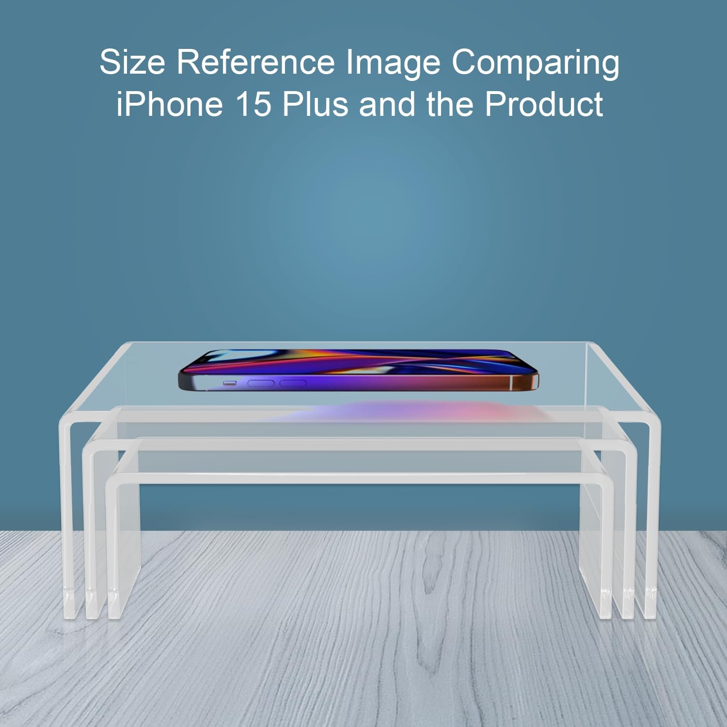 6PCS Acrylic Display Risers 3 Sizes Clear Stand
