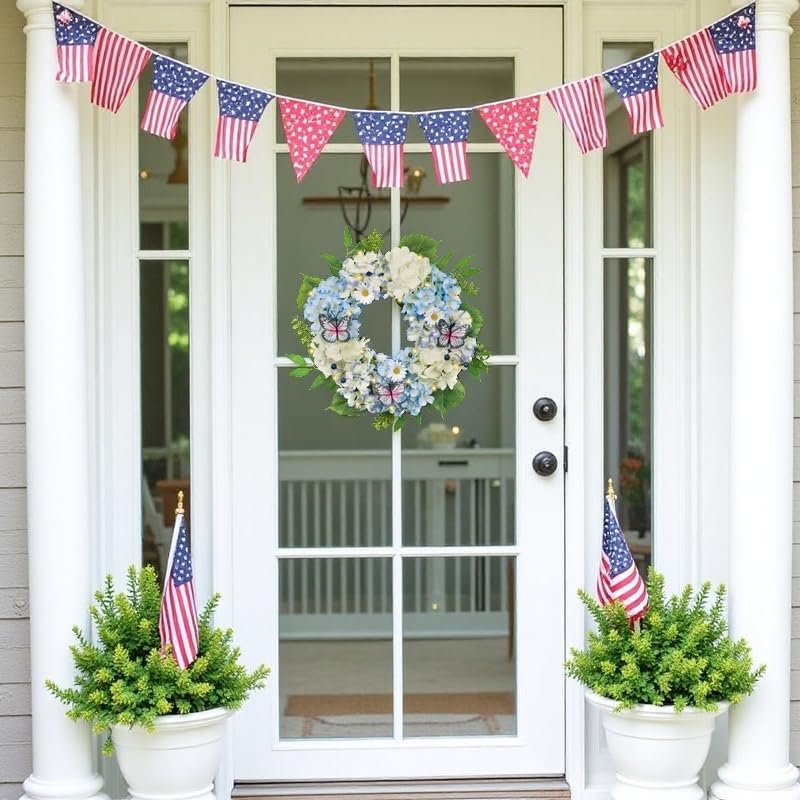 Valery Madelyn Spring Summer Wreath with Lights 18 Inch