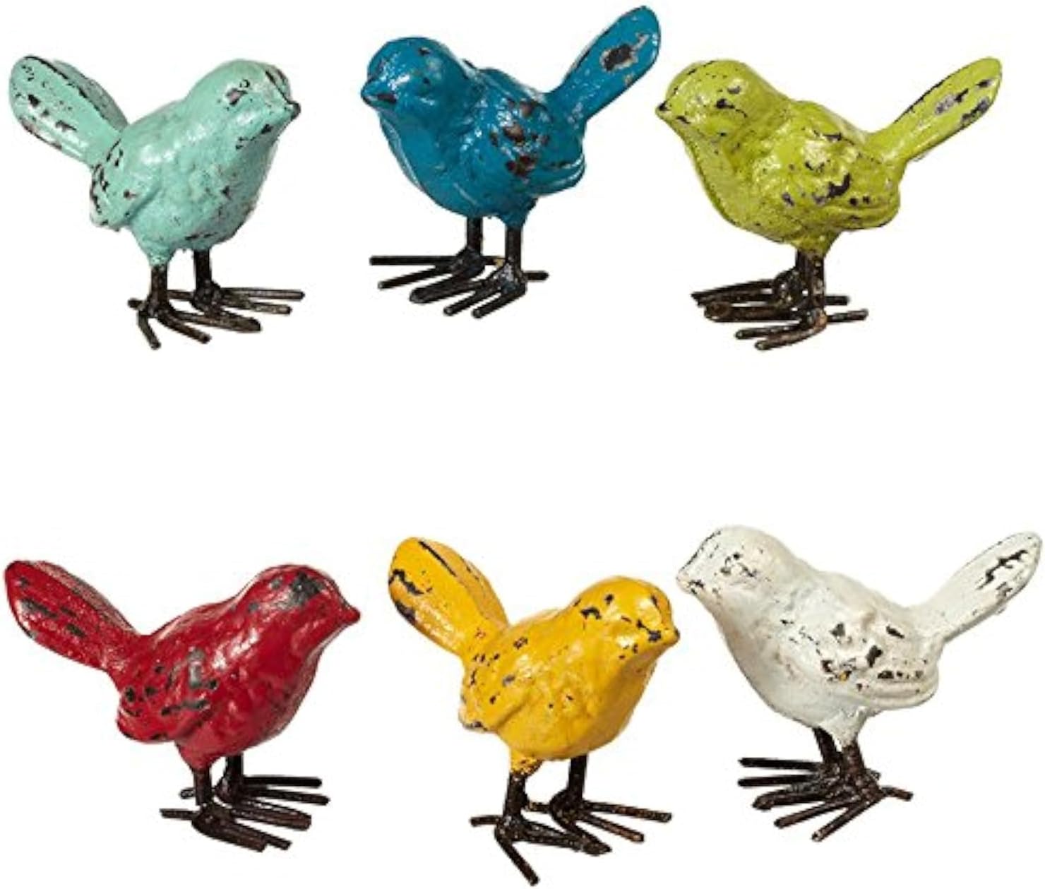 Mini Cast Iron Bird Figurine - 2 Inch Yellow