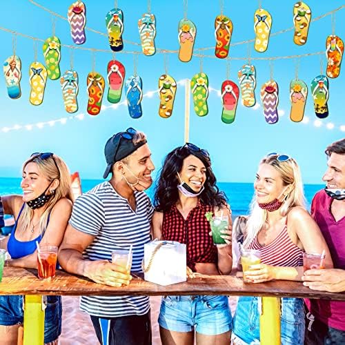 36 Pcs Summer Wood Hanging Decorations with 12 Styles