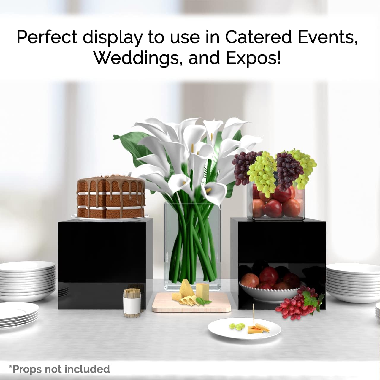 12 Inch Glossy Black Acrylic Display Riser Box