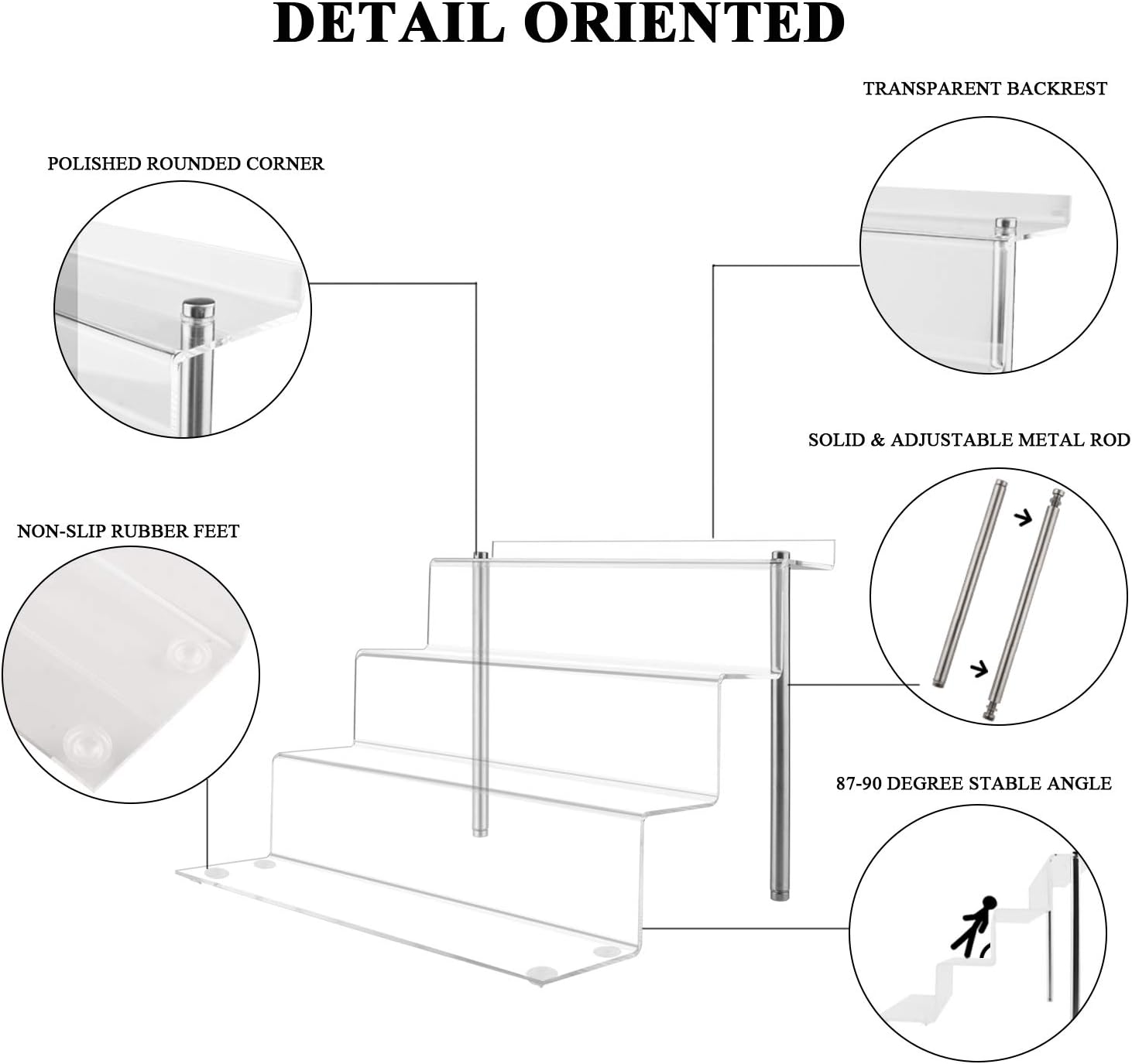 LileZbox Acrylic Display Stand for Pops Figures 4-Step
