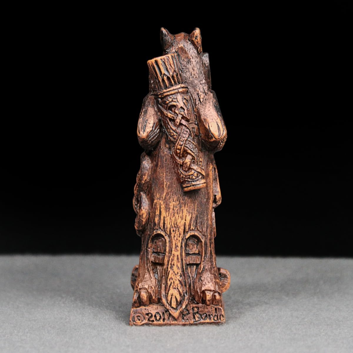 Dryad Design Skadi Statue - Norse Goddess Winter Figurine 4 Inch Tall Wood Finish