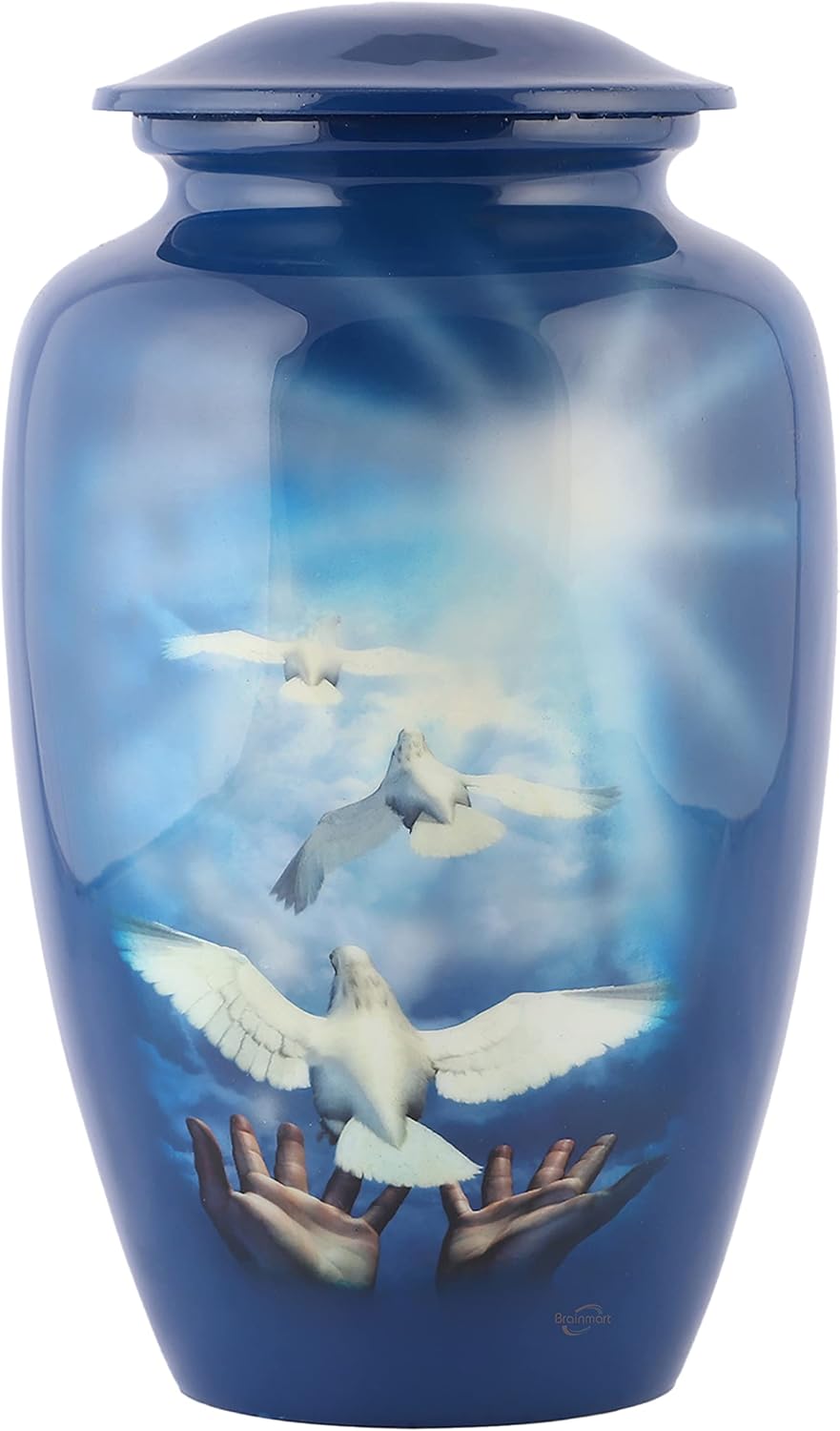 Blue Hummingbird Decorative Urn for Human Ashes Large