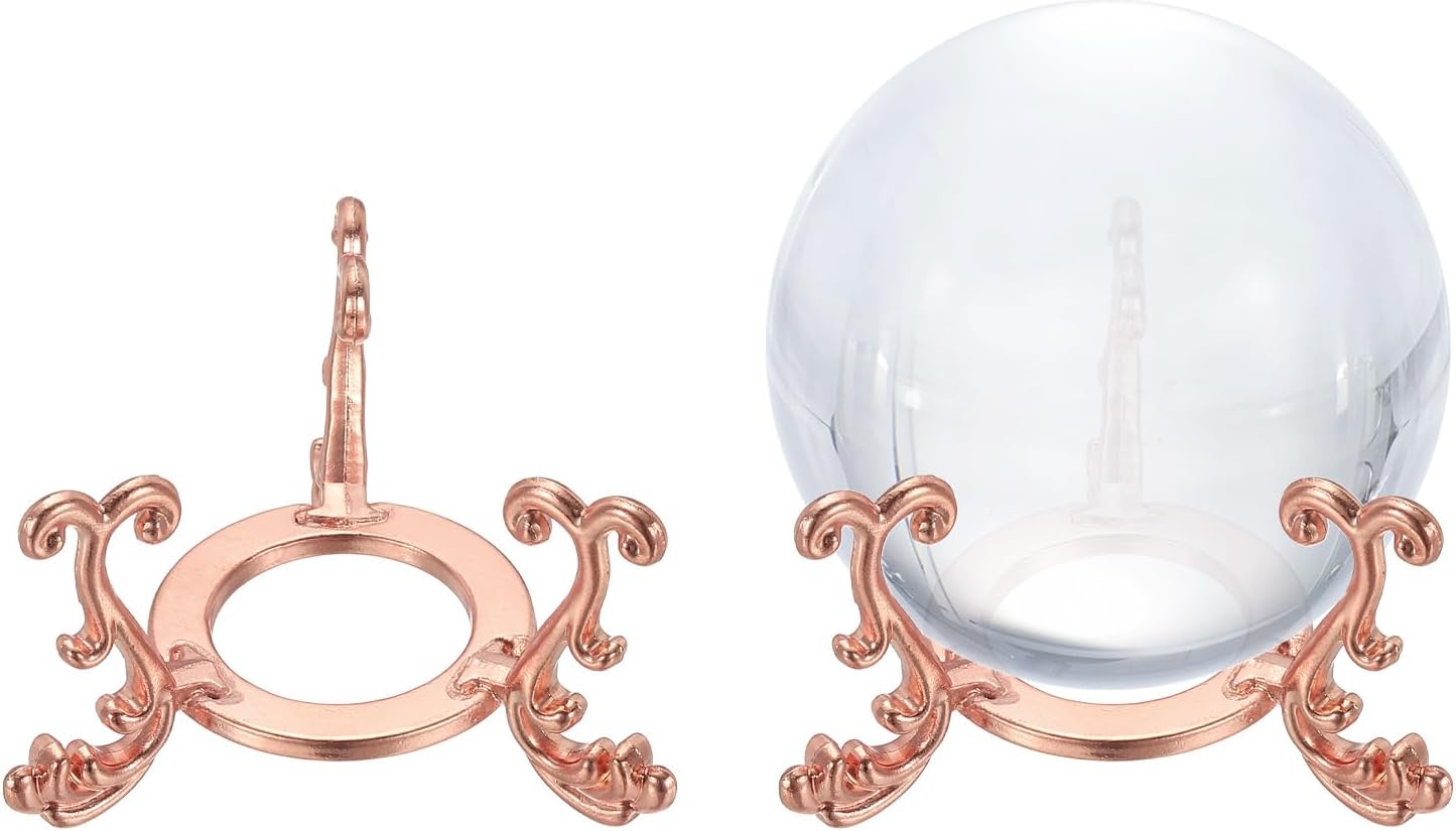 Uxcell 2pcs Rose Gold Crystal Ball Display Stand