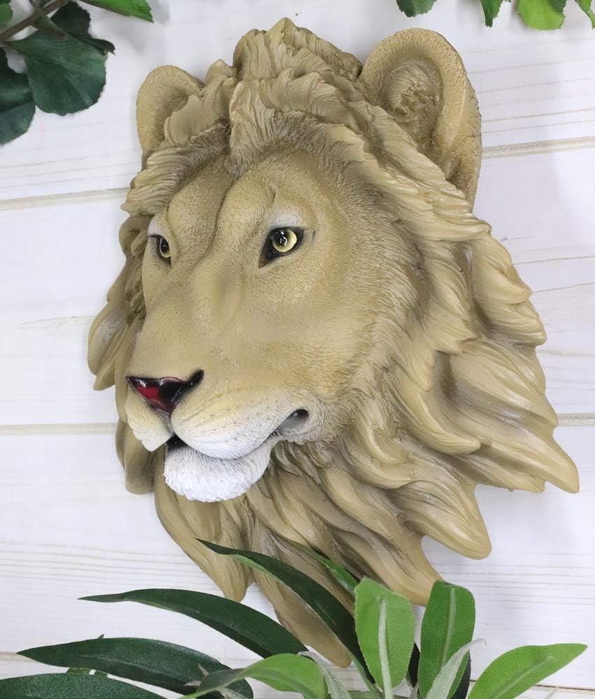 Ebros Simba Safari King Of The Jungle Lion Head Wall Decor Plaque 925Tall