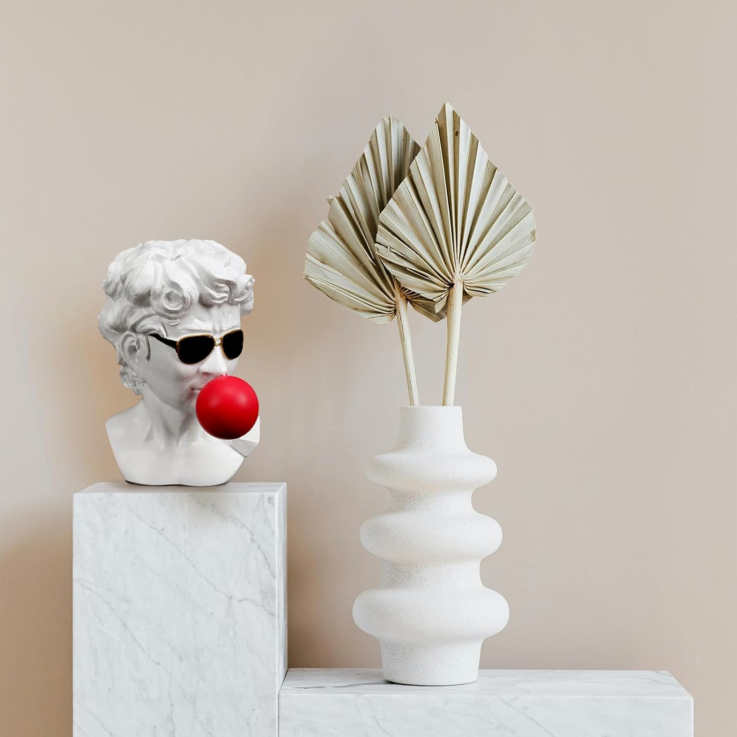 Blowing Bubbles David Statue Greek Head Resin Sculpture