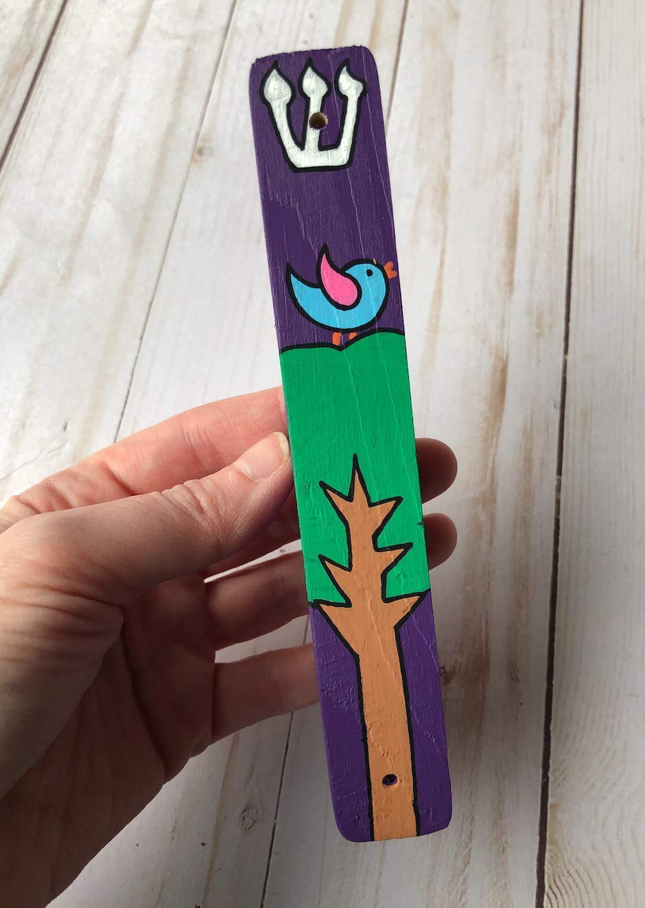 Lea Joelle Bird and Tree Mezuzah Gift for Baby Naming