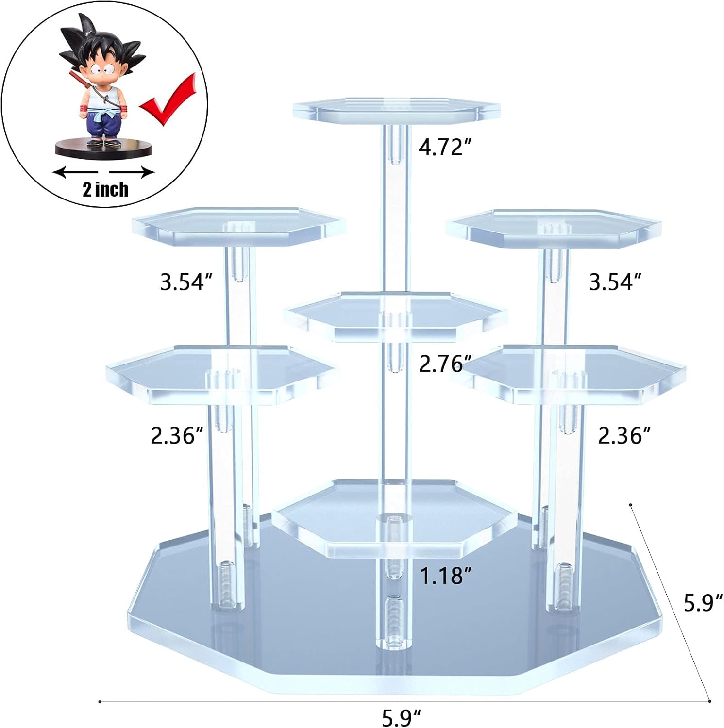 7-Tier Clear Acrylic Display Stand for Jewelry and Collectibles