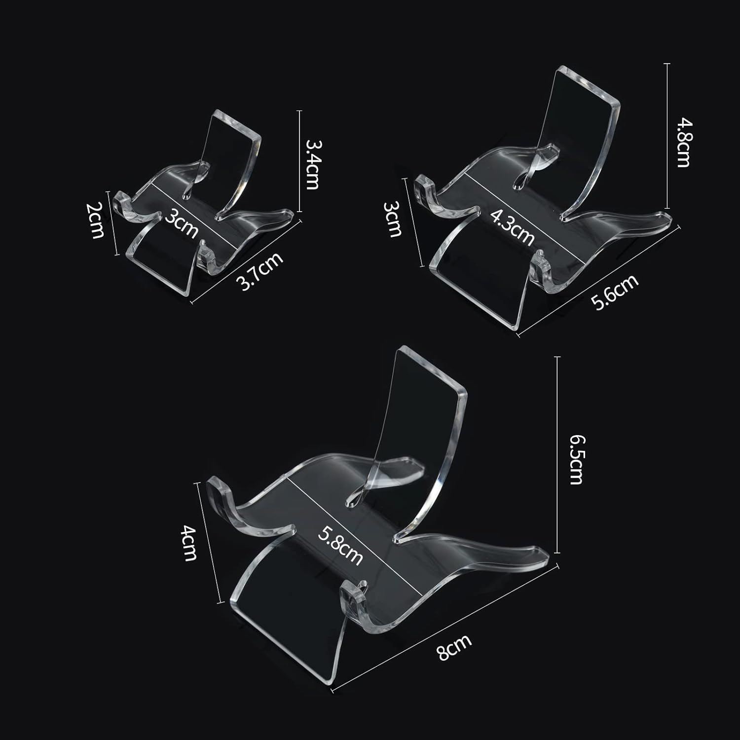 Rock Display Stand with 3 Sizes and 36PCS Acrylic Stands for Home Decor and Art