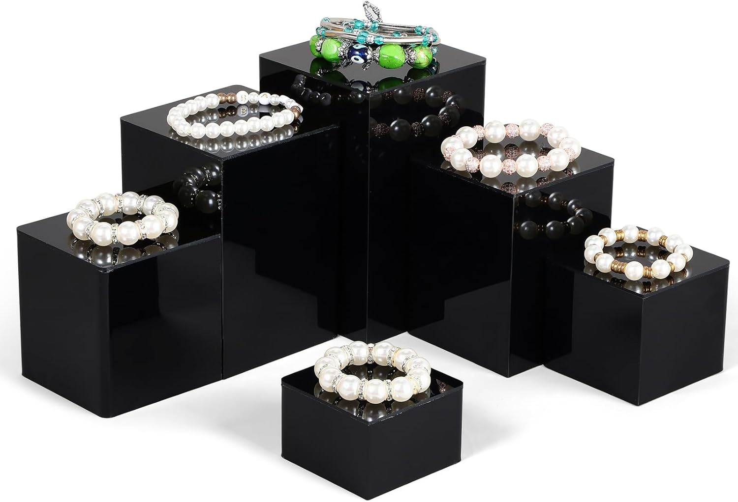 Thyle 12 Pcs Square Acrylic Risers Display Stands