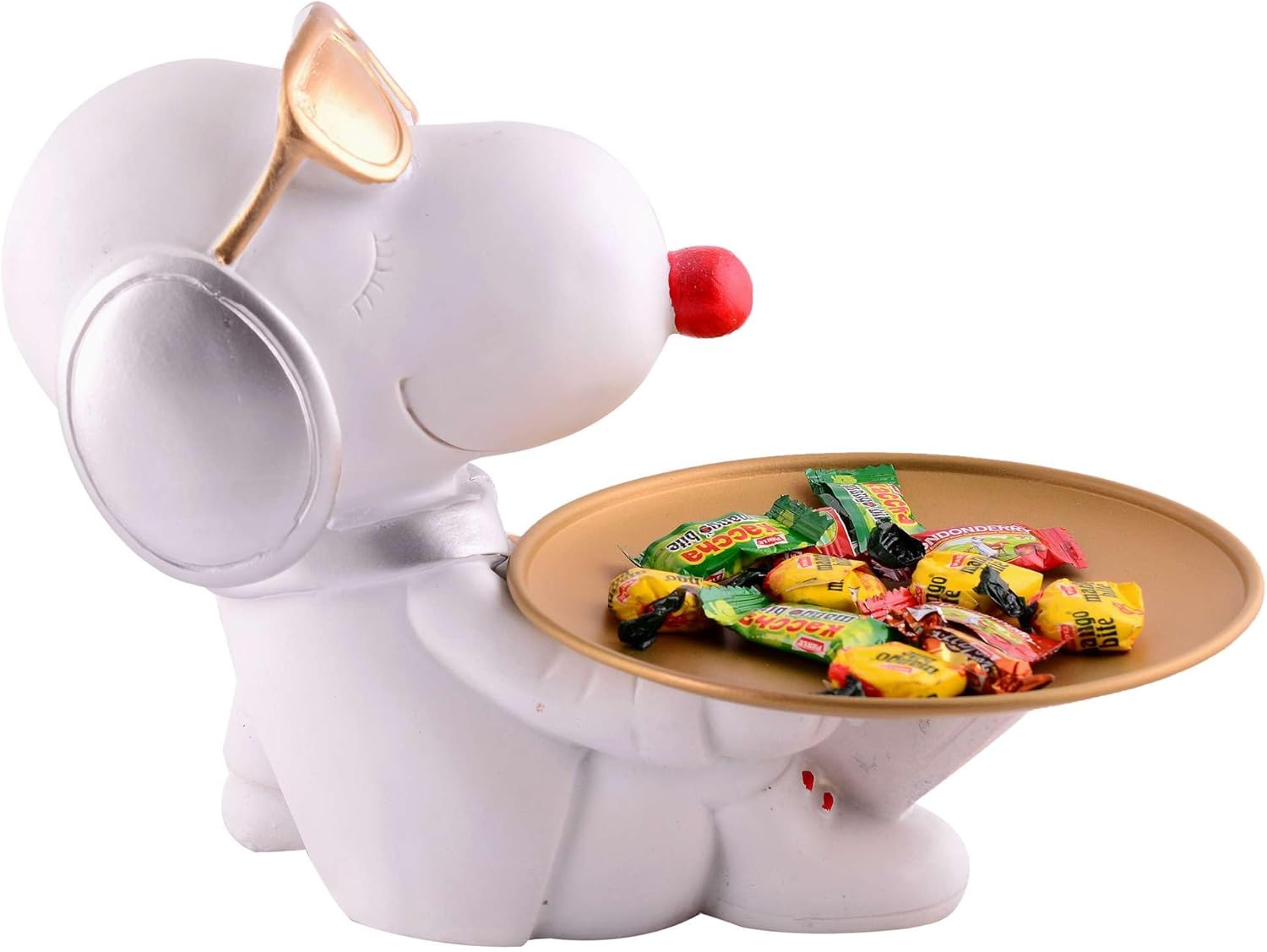 White Resin Dog Statue Home Decor Showpiece 8 Inches