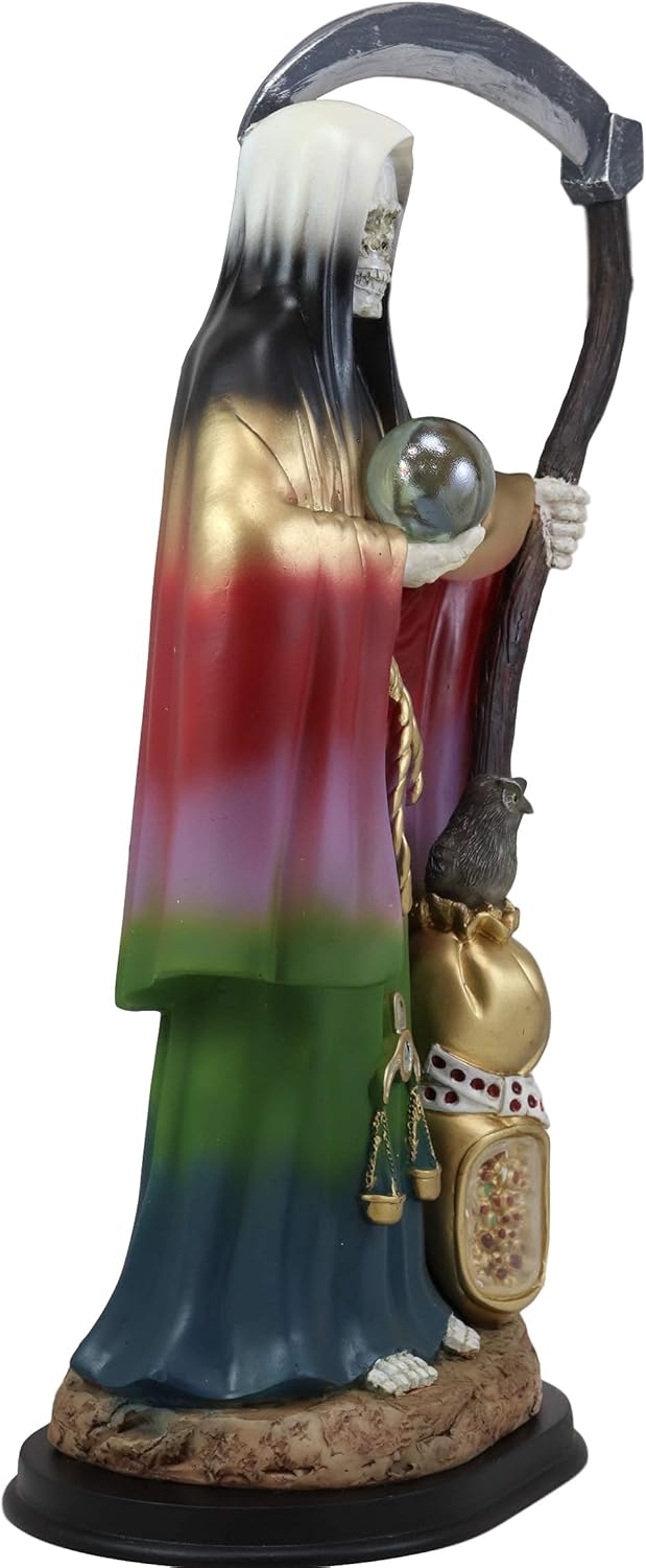 Ebros Gift Holy Death Santa Muerte Statue with Scythe and Glass Globe