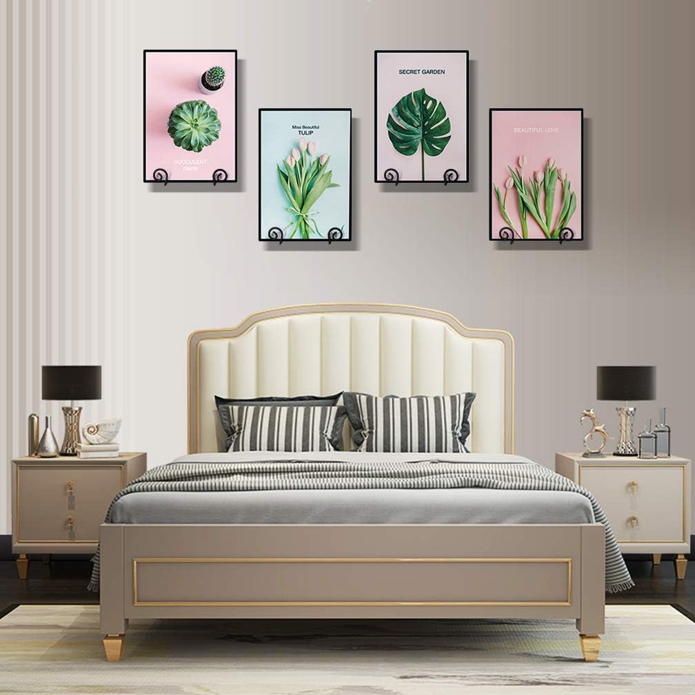 Mocoum 4 Pack Wall Mount Display Stands for Plates and Artwork