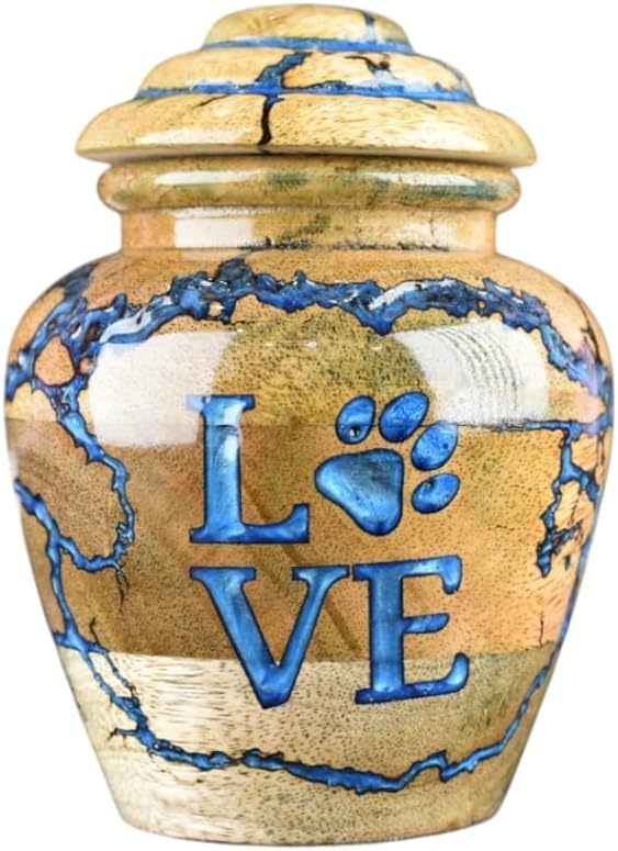Merit Wooden Cremation Urn for Pets Decorative Dog Ashes Urn