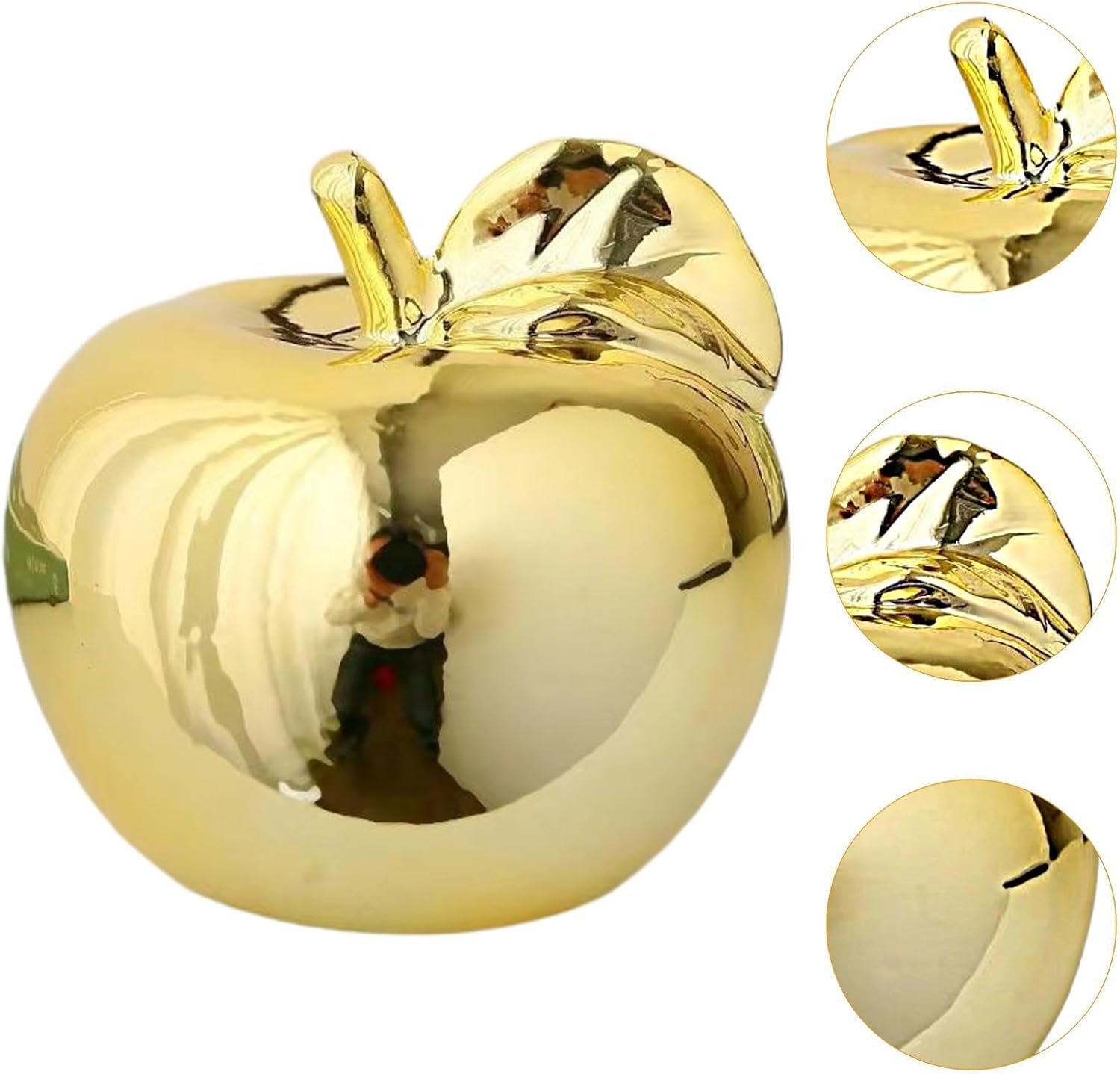 Fenteer Golden Fruit Sculpture Desktop Ceramic Statue