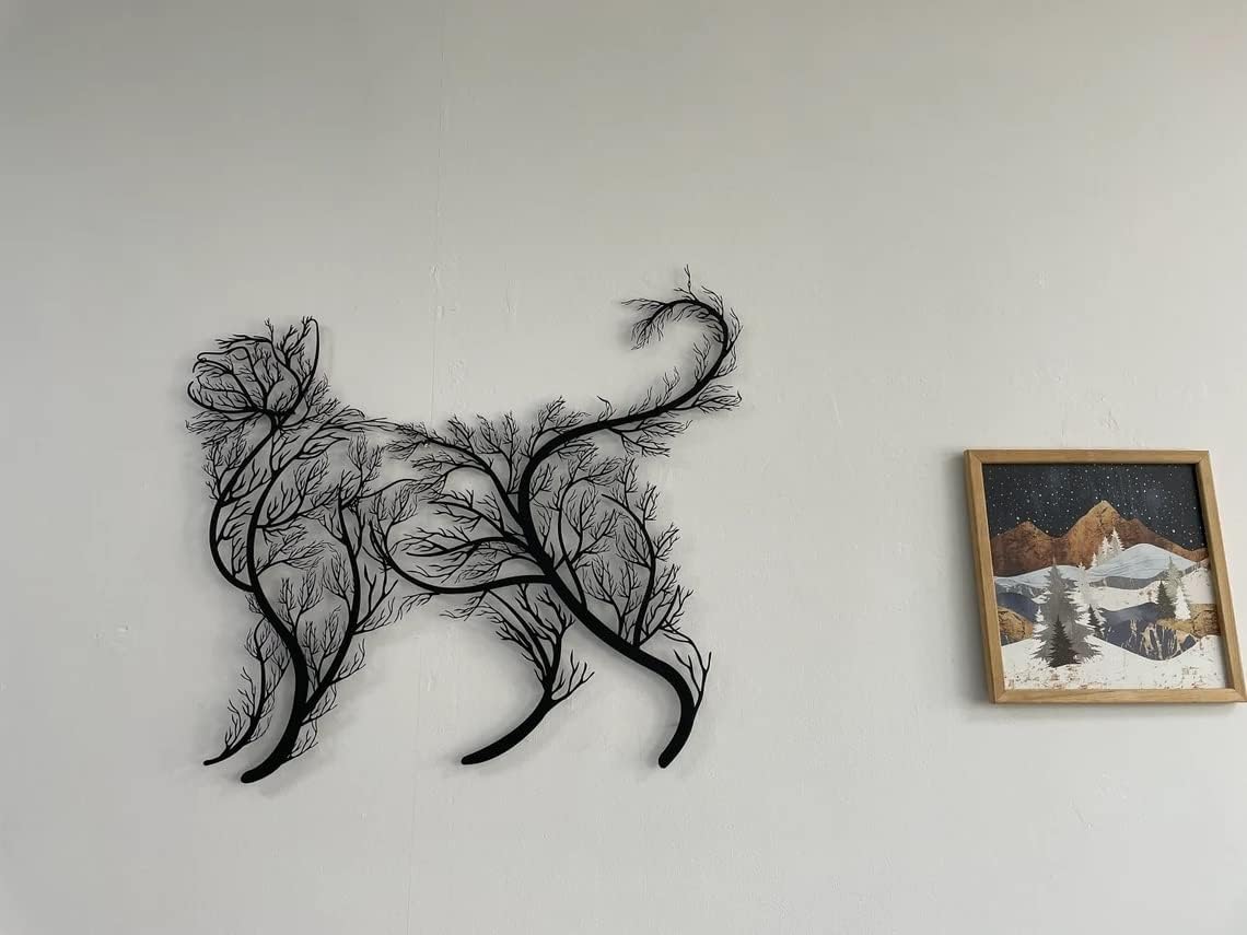 DEKADRON Tree Cat Wall Art Sculpture 39x34cm