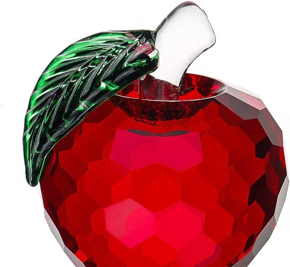 Crystal Apple Figurine Red Home Decor Sculpture