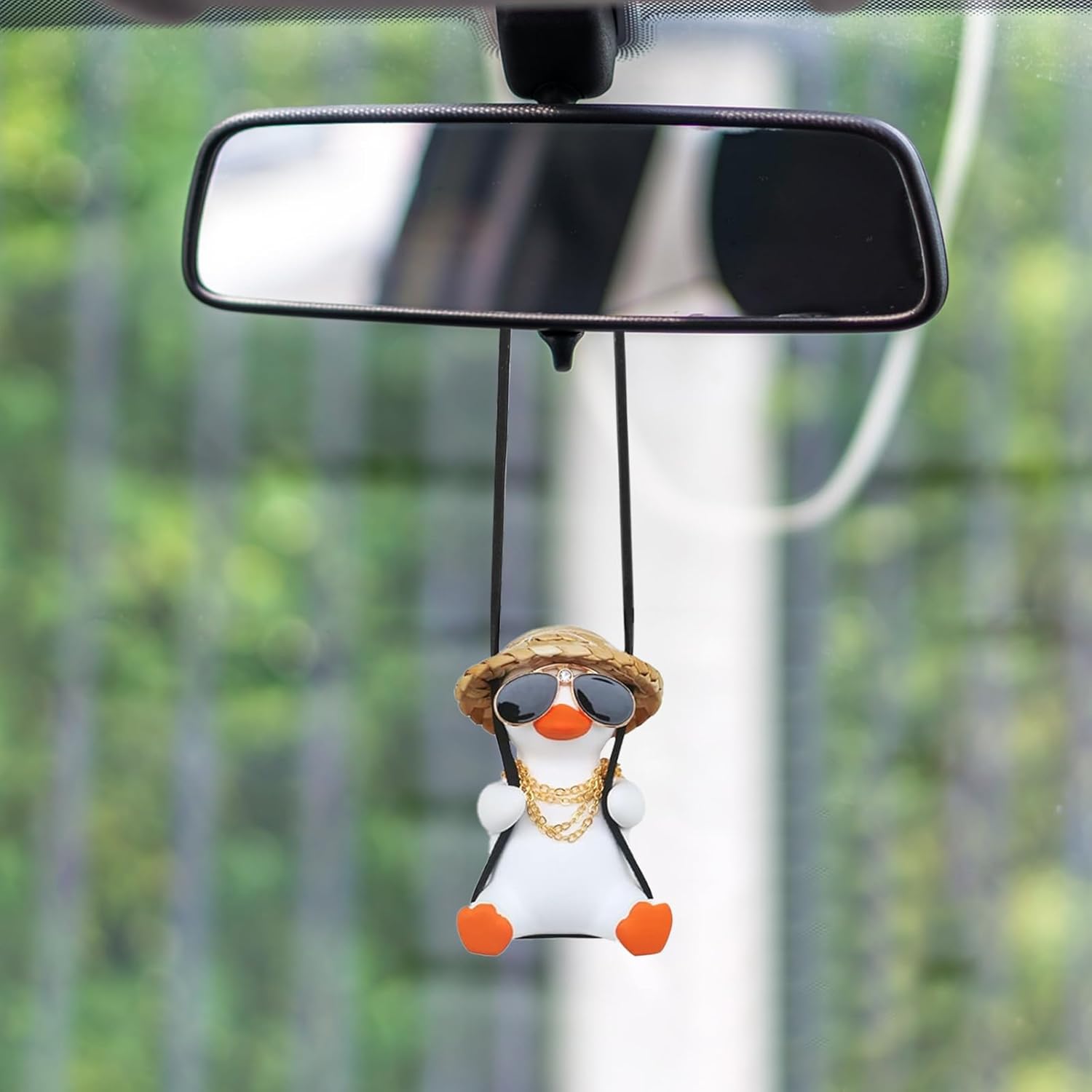 Cool Swinging Duck Car Mirror Charm