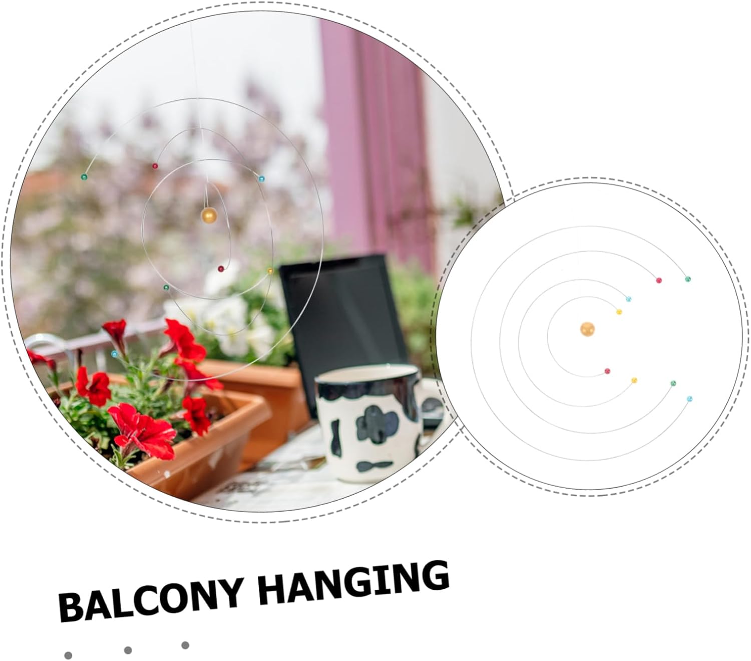 Space Decor Mobile Wind Chimes Outdoor Educational Planets Model Science Decor Mobile for Classroom and Home 1