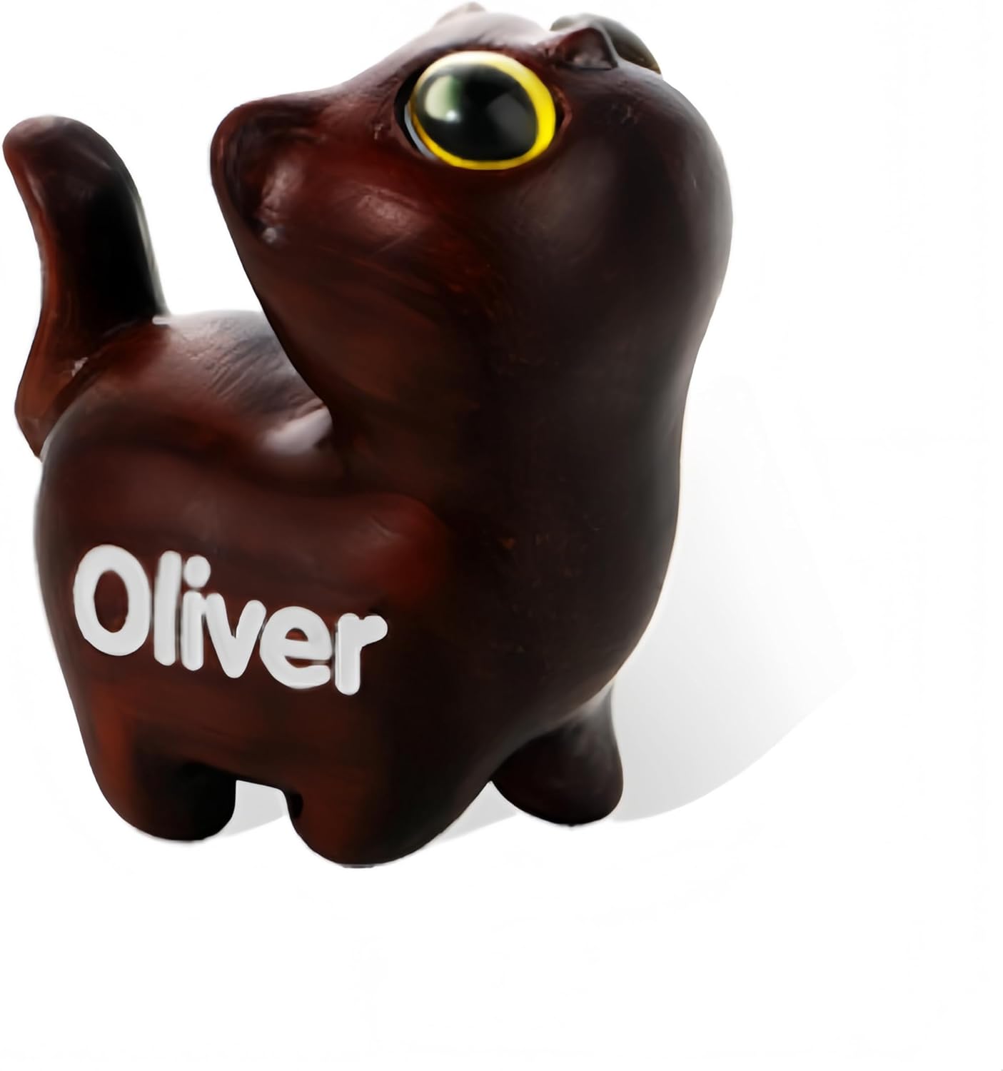 Custom Small Wooden Cat Statue Handmade Figurine