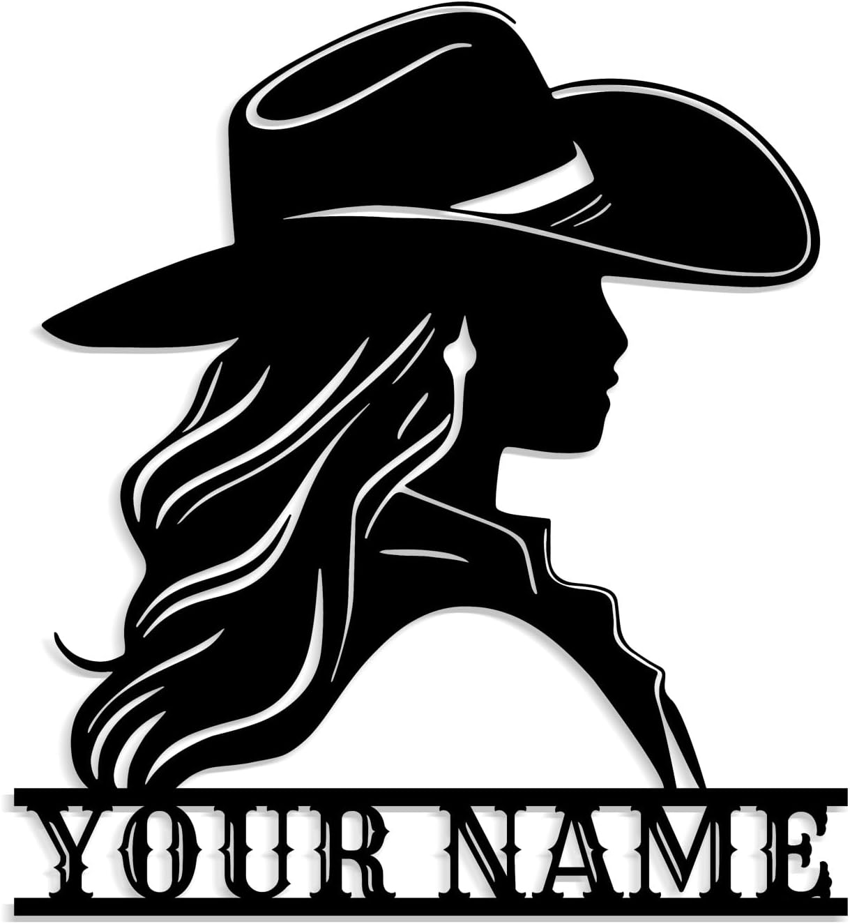 Custom Cowgirl Riding Horse Metal Wall Art