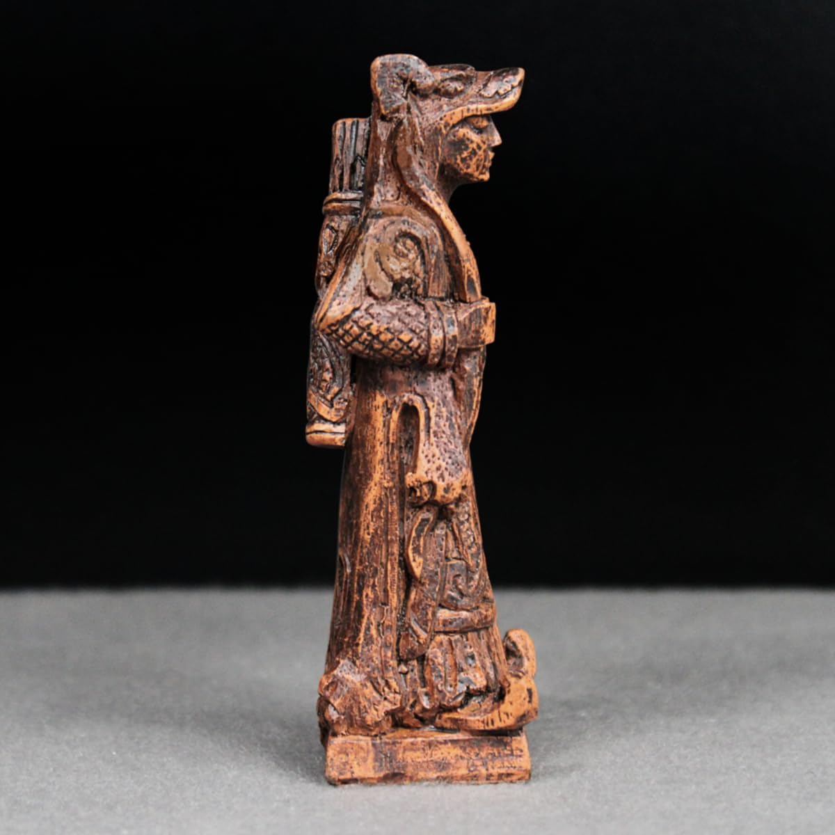 Dryad Design Skadi Statue - Norse Goddess Winter Figurine 4 Inch Tall Wood Finish