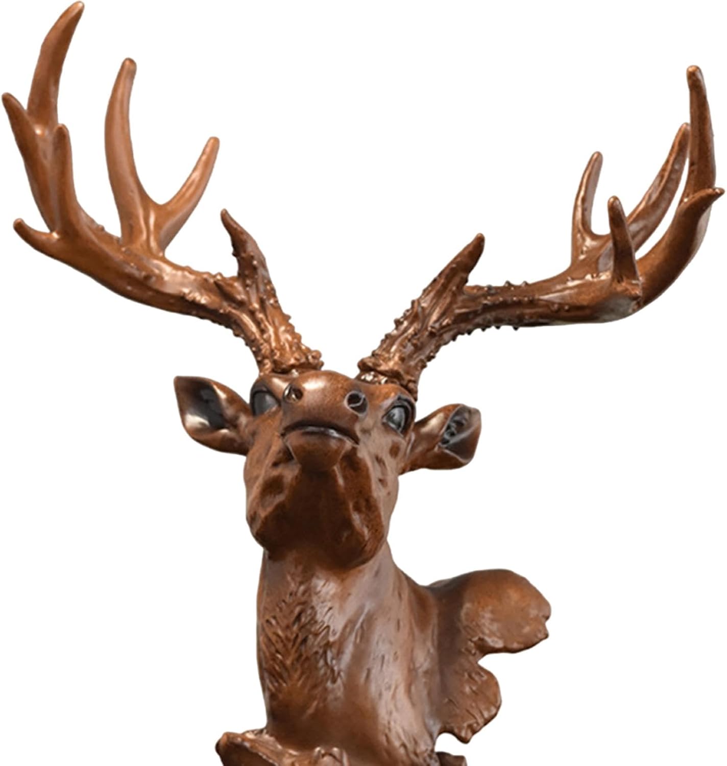 Fenteer Deer Head Figurine Desktop Decor Sculpture