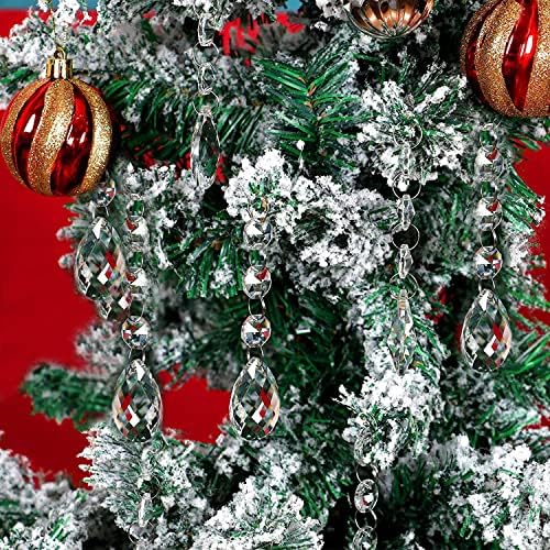 Jishi 30pk Crystal Teardrop Ornaments for Christmas Tree Decorations