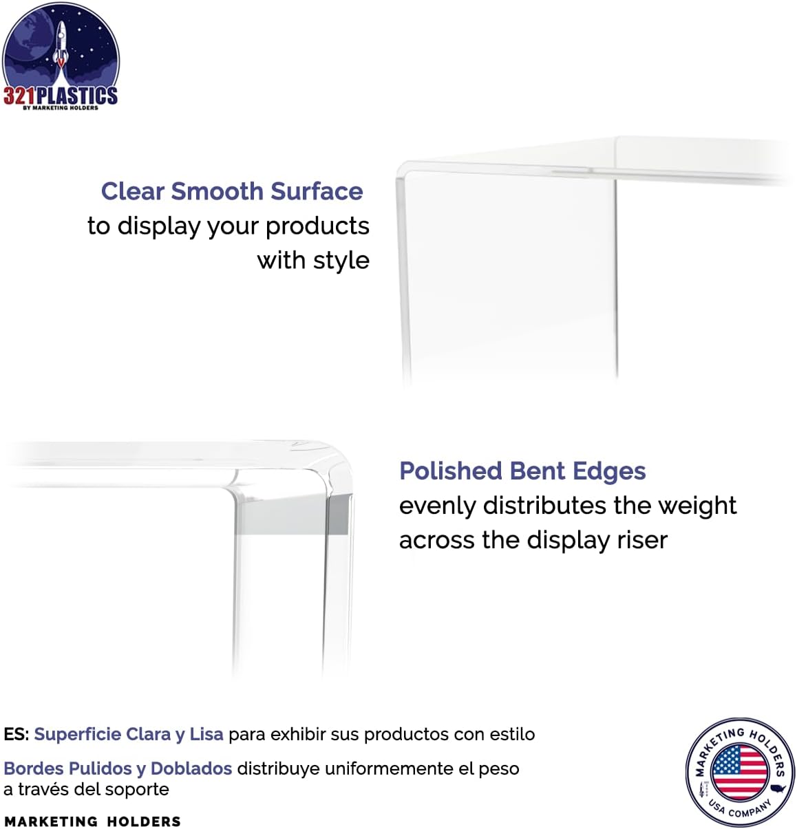 Marketing Holders 2 Pack Clear Acrylic Display Riser Stand