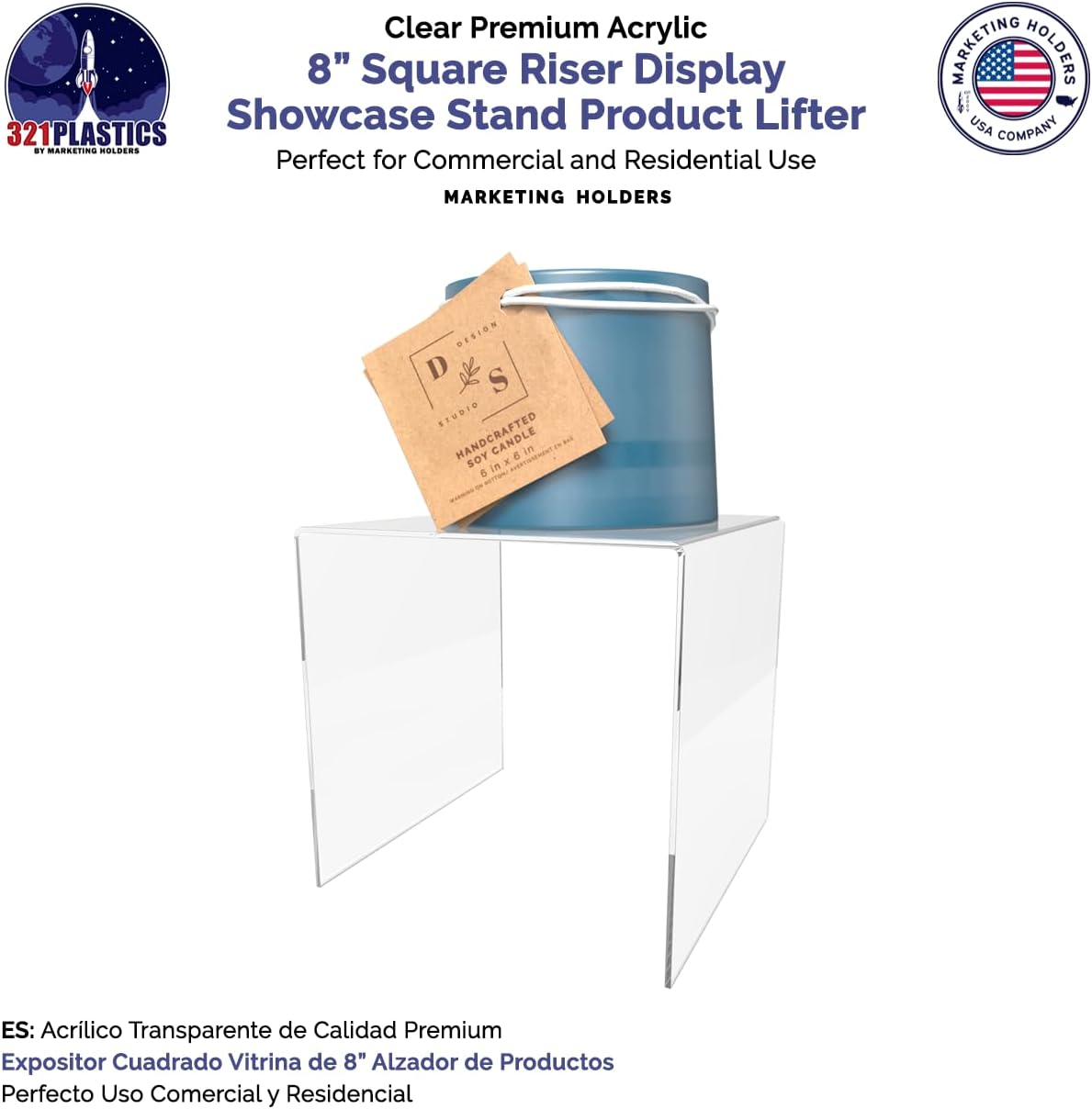Marketing Holders 2 Pack Clear Acrylic Display Riser Stand